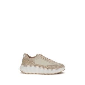 Chloé Beige Calf Leather Bos Taurus Chunky Women's Sneakers